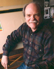 D. B. Johnson at his drawing table